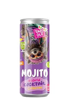 Напиток спиртной газированный "TIME OUT. Мojito (ТАЙМ АУТ. Мохито)" 0,25л/12 ж/б 7,2%