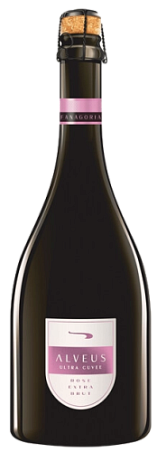 РОССИЙСКОЕ ИГРИСТОЕ ВИНО С ЗАЩИЩЕННЫМ НАИМЕНОВАНИЕМ МЕСТА ПРОИСХОЖДЕНИЯ «СЕННОЙ» ЭКСТРА БРЮТ РОЗОВОЕ ВЫДЕРЖАННОЕ «АЛЬВЕУС УЛЬТРА КЮВЕ» 0,75л