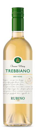 Вино сортовое сухое белое "Треббьяно" РУБИНО алба, креп.12%об.,  емк.0,75л