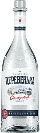 Водка "Зимняя деревенька на солодовом спирте "Альфа" 0,5л 40% 